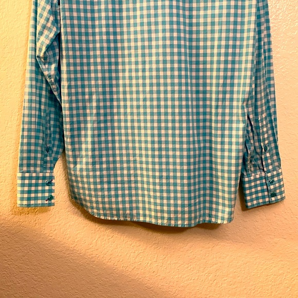 BERTIGO Plaid Shirt, Button Down, Long Sleeve, Purple Stitch details Sz. 5/NWOT - Picture 13 of 17